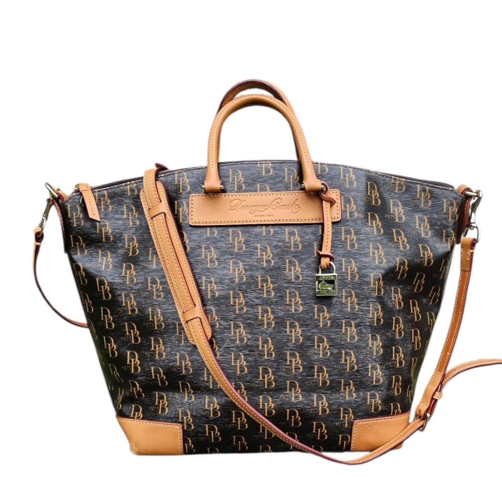 Dooney & Bourke Brown and Tan Satchel - Picture 5 of 10